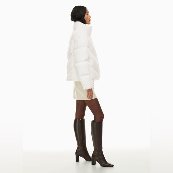 Aritzia Wilfred The Cloud Puff™ White Funnel-Neck Goose Down Puffer Jacket Sz S - Picture 6 of 16
